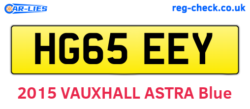 HG65EEY are the vehicle registration plates.