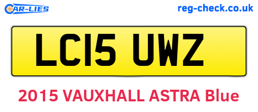 LC15UWZ are the vehicle registration plates.