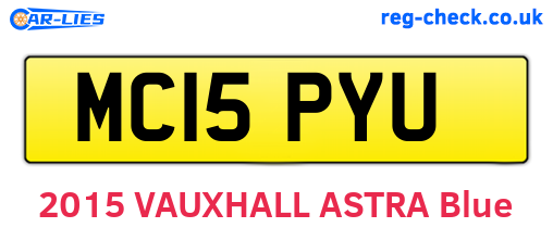MC15PYU are the vehicle registration plates.