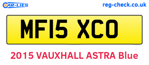 MF15XCO are the vehicle registration plates.