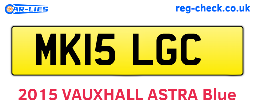 MK15LGC are the vehicle registration plates.