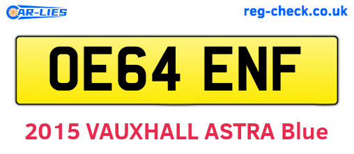 OE64ENF are the vehicle registration plates.