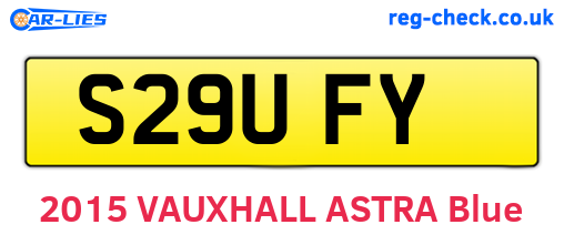 S29UFY are the vehicle registration plates.