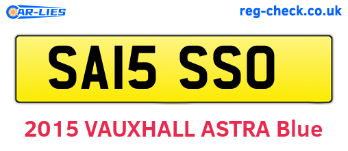 SA15SSO are the vehicle registration plates.