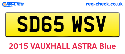 SD65WSV are the vehicle registration plates.