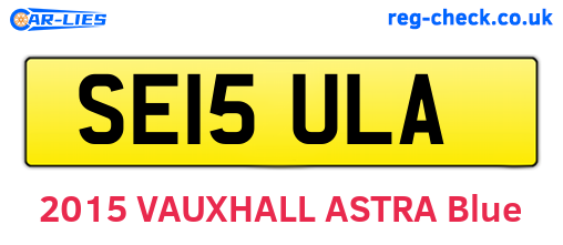 SE15ULA are the vehicle registration plates.
