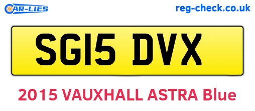 SG15DVX are the vehicle registration plates.