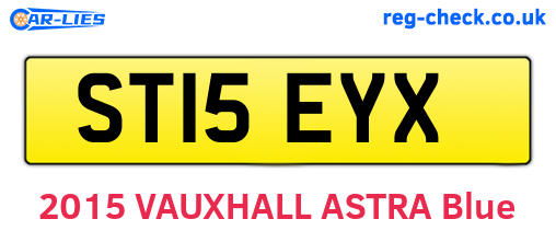 ST15EYX are the vehicle registration plates.