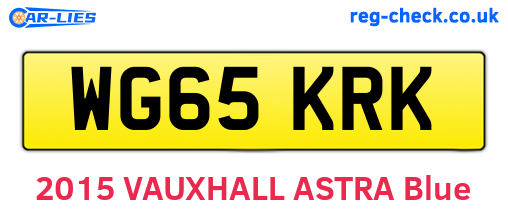 WG65KRK are the vehicle registration plates.