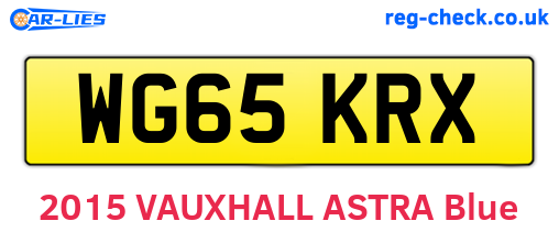 WG65KRX are the vehicle registration plates.