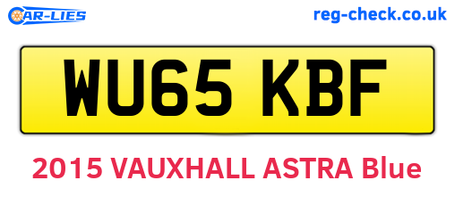 WU65KBF are the vehicle registration plates.