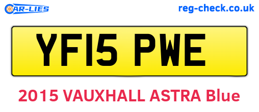 YF15PWE are the vehicle registration plates.
