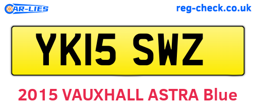 YK15SWZ are the vehicle registration plates.