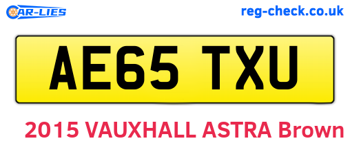 AE65TXU are the vehicle registration plates.