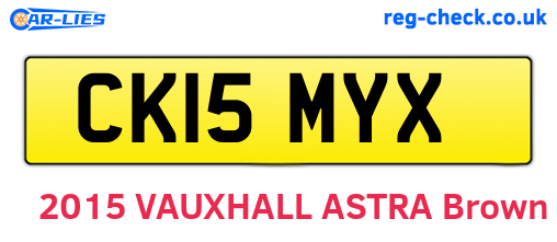 CK15MYX are the vehicle registration plates.