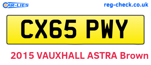 CX65PWY are the vehicle registration plates.