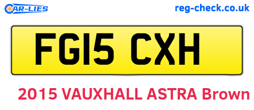 FG15CXH are the vehicle registration plates.