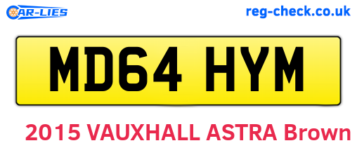 MD64HYM are the vehicle registration plates.