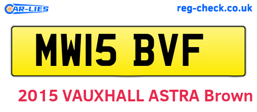MW15BVF are the vehicle registration plates.