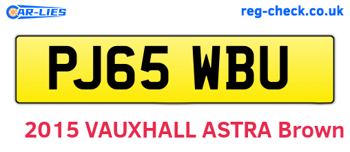 PJ65WBU are the vehicle registration plates.