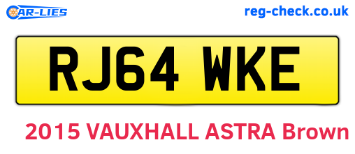 RJ64WKE are the vehicle registration plates.