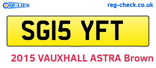 SG15YFT are the vehicle registration plates.