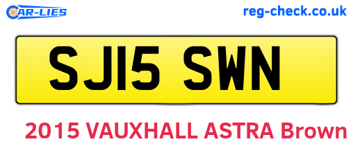 SJ15SWN are the vehicle registration plates.