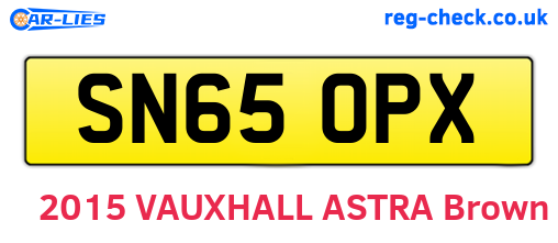 SN65OPX are the vehicle registration plates.