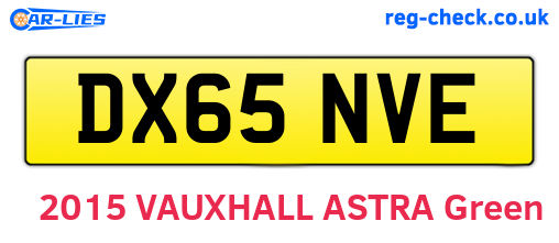 DX65NVE are the vehicle registration plates.