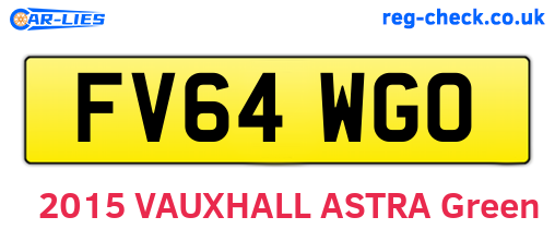 FV64WGO are the vehicle registration plates.
