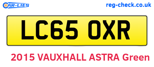 LC65OXR are the vehicle registration plates.