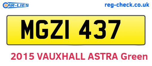 MGZ1437 are the vehicle registration plates.