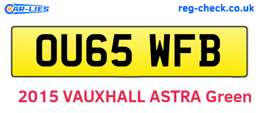 OU65WFB are the vehicle registration plates.