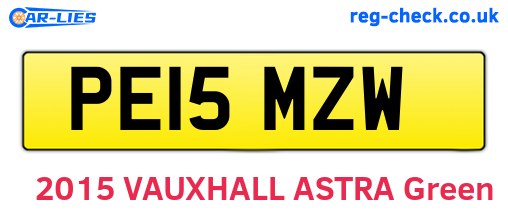 PE15MZW are the vehicle registration plates.