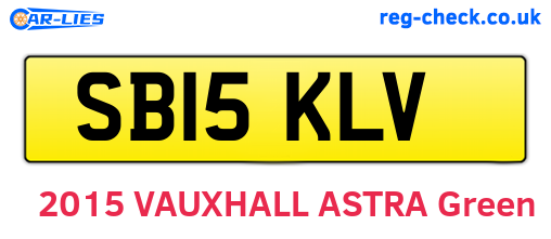 SB15KLV are the vehicle registration plates.