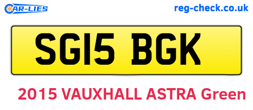 SG15BGK are the vehicle registration plates.