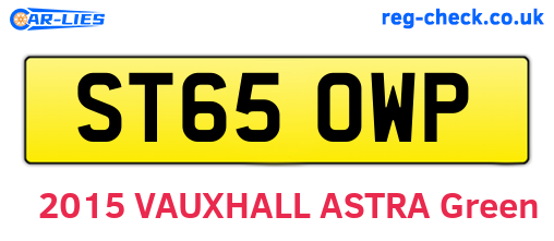 ST65OWP are the vehicle registration plates.
