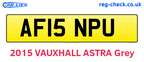 AF15NPU are the vehicle registration plates.