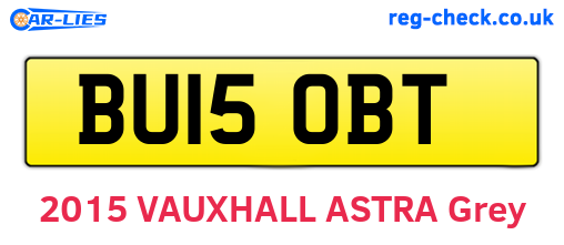 BU15OBT are the vehicle registration plates.