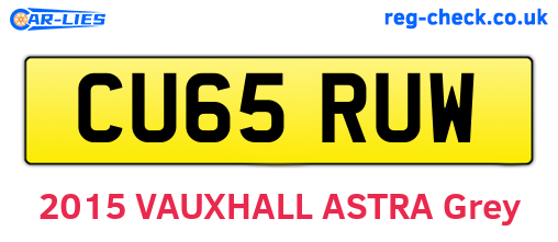 CU65RUW are the vehicle registration plates.