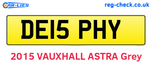 DE15PHY are the vehicle registration plates.