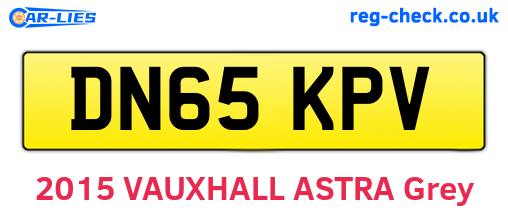 DN65KPV are the vehicle registration plates.