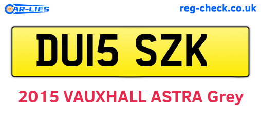 DU15SZK are the vehicle registration plates.