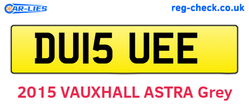 DU15UEE are the vehicle registration plates.