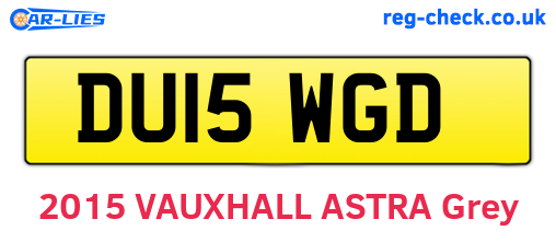 DU15WGD are the vehicle registration plates.