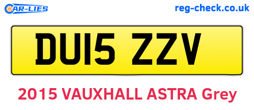 DU15ZZV are the vehicle registration plates.