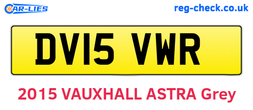 DV15VWR are the vehicle registration plates.
