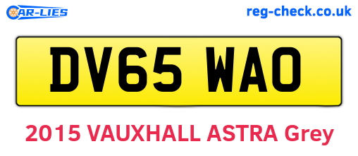 DV65WAO are the vehicle registration plates.