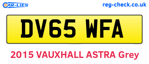 DV65WFA are the vehicle registration plates.