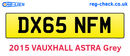 DX65NFM are the vehicle registration plates.